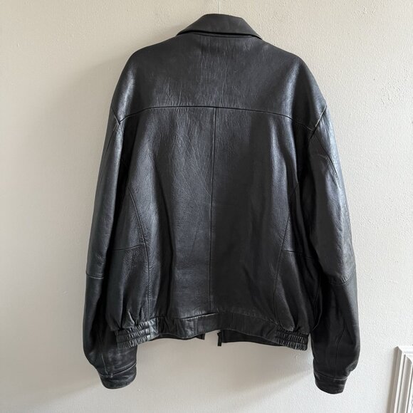 Vtg 90s Y2K Wilsons Pelle Studio Leather Thinsulate Lined Bomber Jacket Mens XLT - Picture 2 of 16